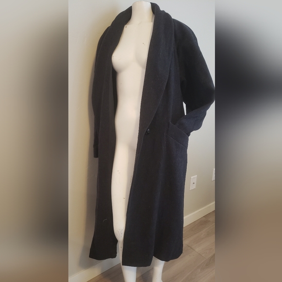 Donny Brook Black Long Wool Coat Size 12 Excellent Condition - Picture 2 of 5